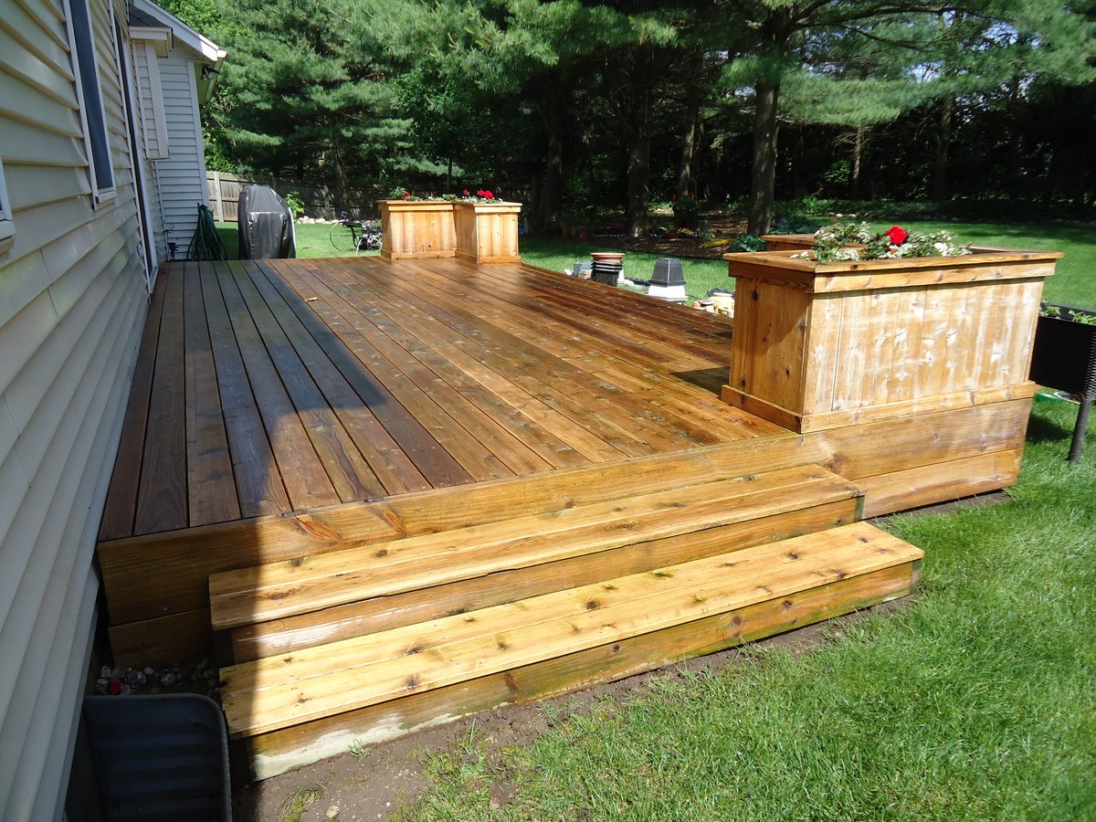 freshly stained deck