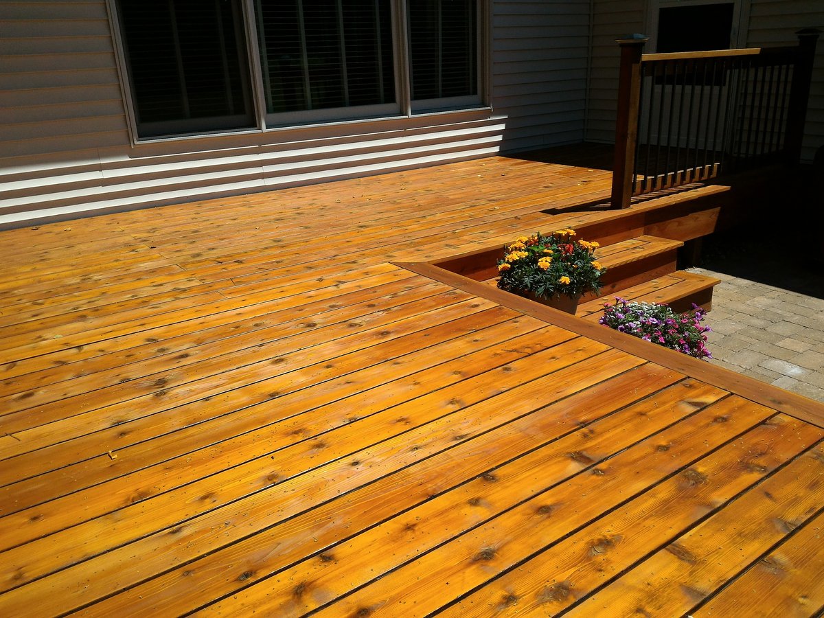 freshly stained deck