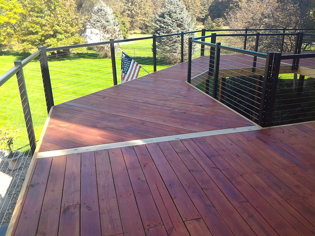 freshly stained deck