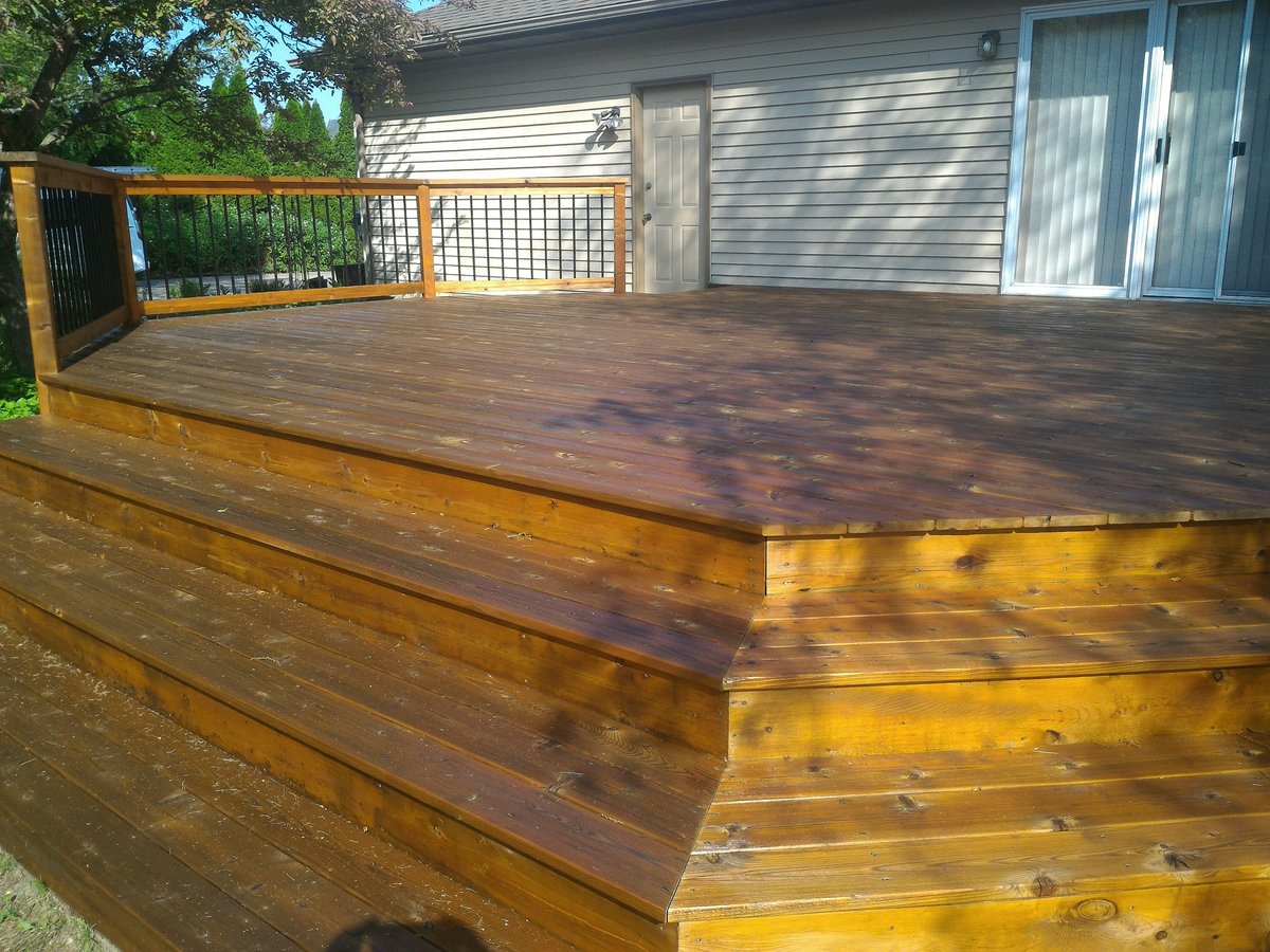 freshly stained deck