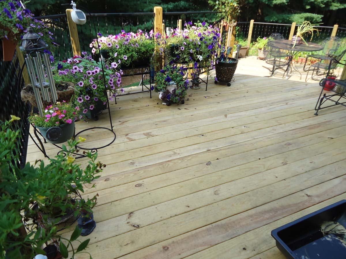 deck floor stained