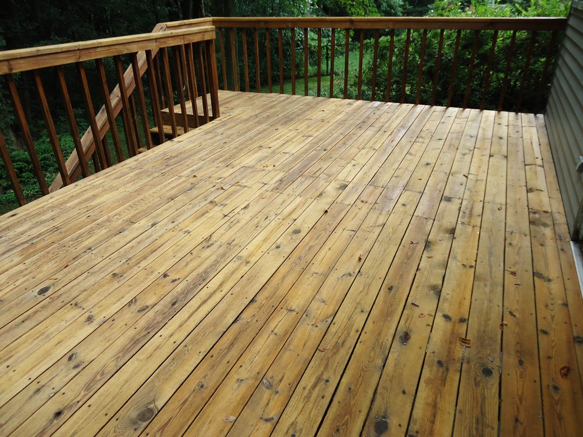 freshly stained deck