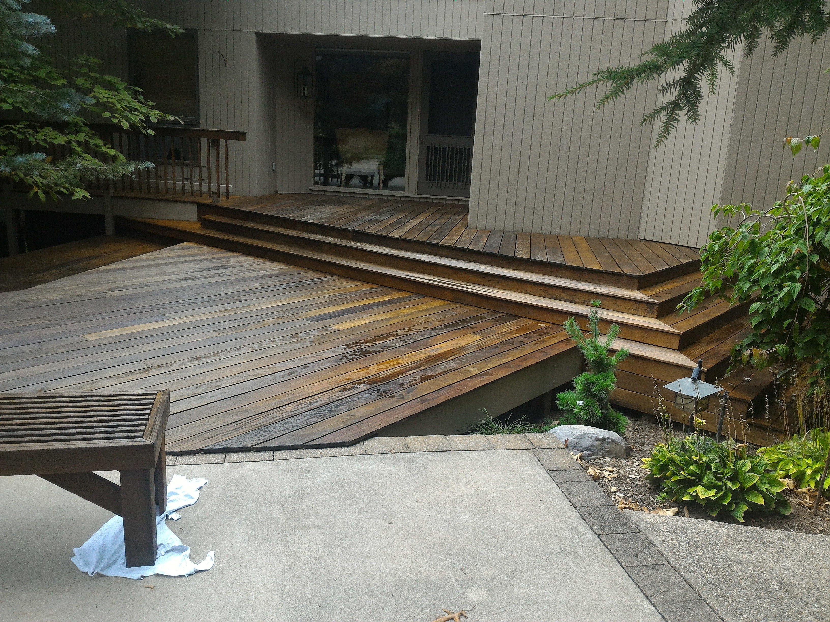 freshly stained deck