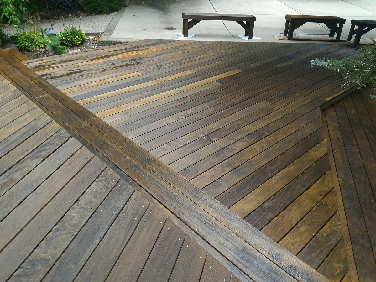 freshly stained deck