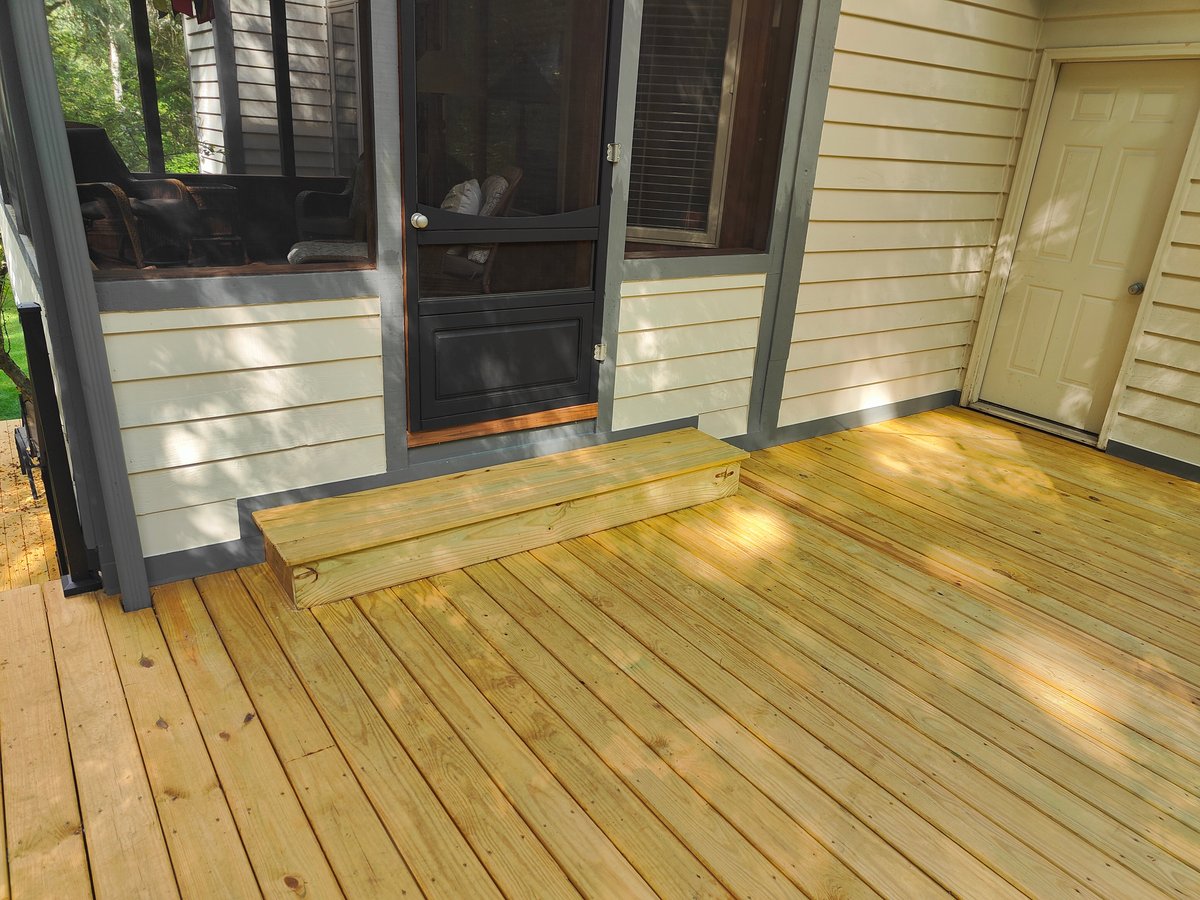 freshly stained deck