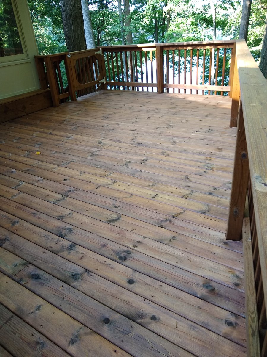 freshly stained deck