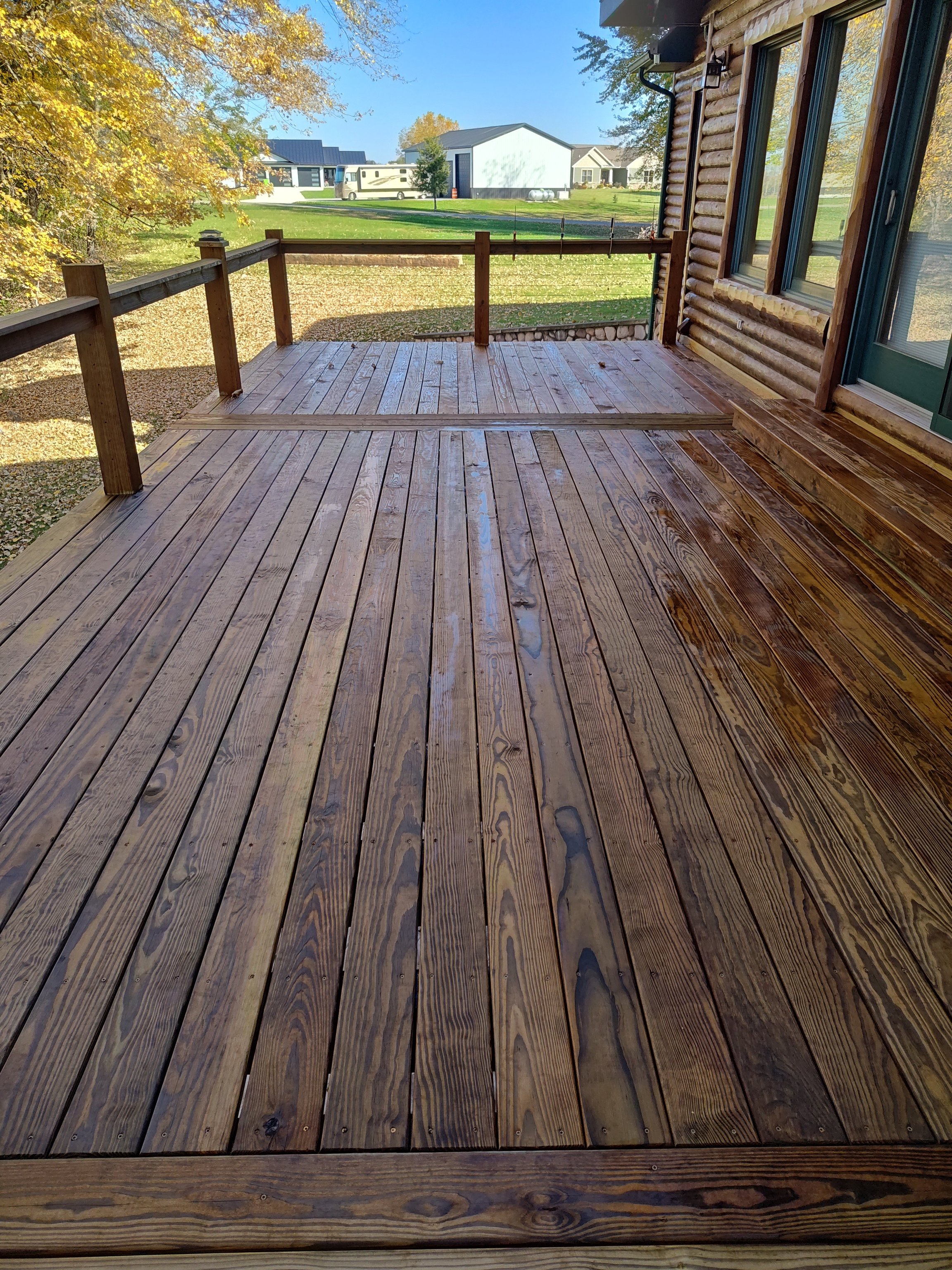 freshly stained deck