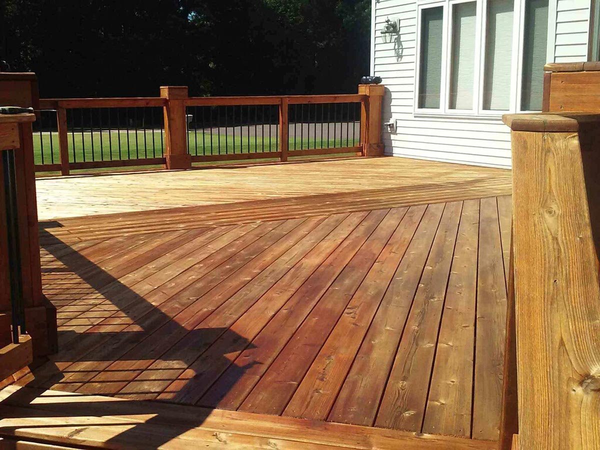 freshly stained deck